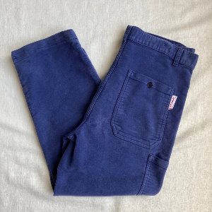 vtg french work wear moleskin pants (33 inch)