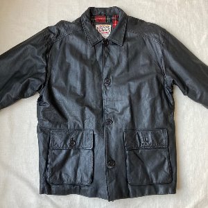 vintaje leather blanket lining hunting jacket (105 size)